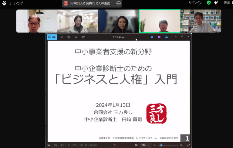 [2024/12/14, 20]城東支部・社会貢献事業推進部　～第9回定例会報告【レジリエンス経営チーム】～